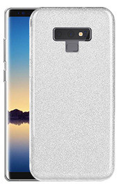 Силиконови гърбове Силиконови гърбове за Samsung Луксозен силиконов гръб ТПУ с брокат за Samsung Galaxy Note 9 N960F сребрист